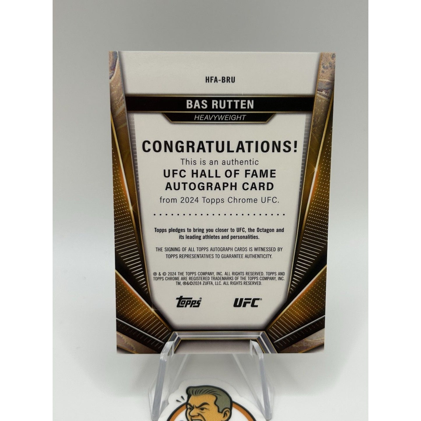 2024 Topps Chrome UFC Bas Rutten #HFA-BRU Hall of Fame AUTO BLACK /10