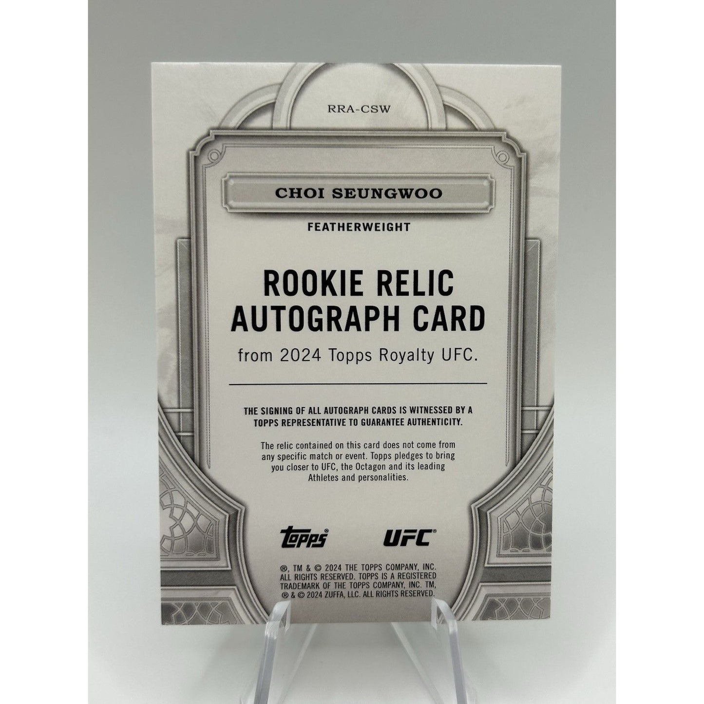 Choi Seung-Woo Rookie Relic Autographs /99 - Topps Royalty UFC 2024
