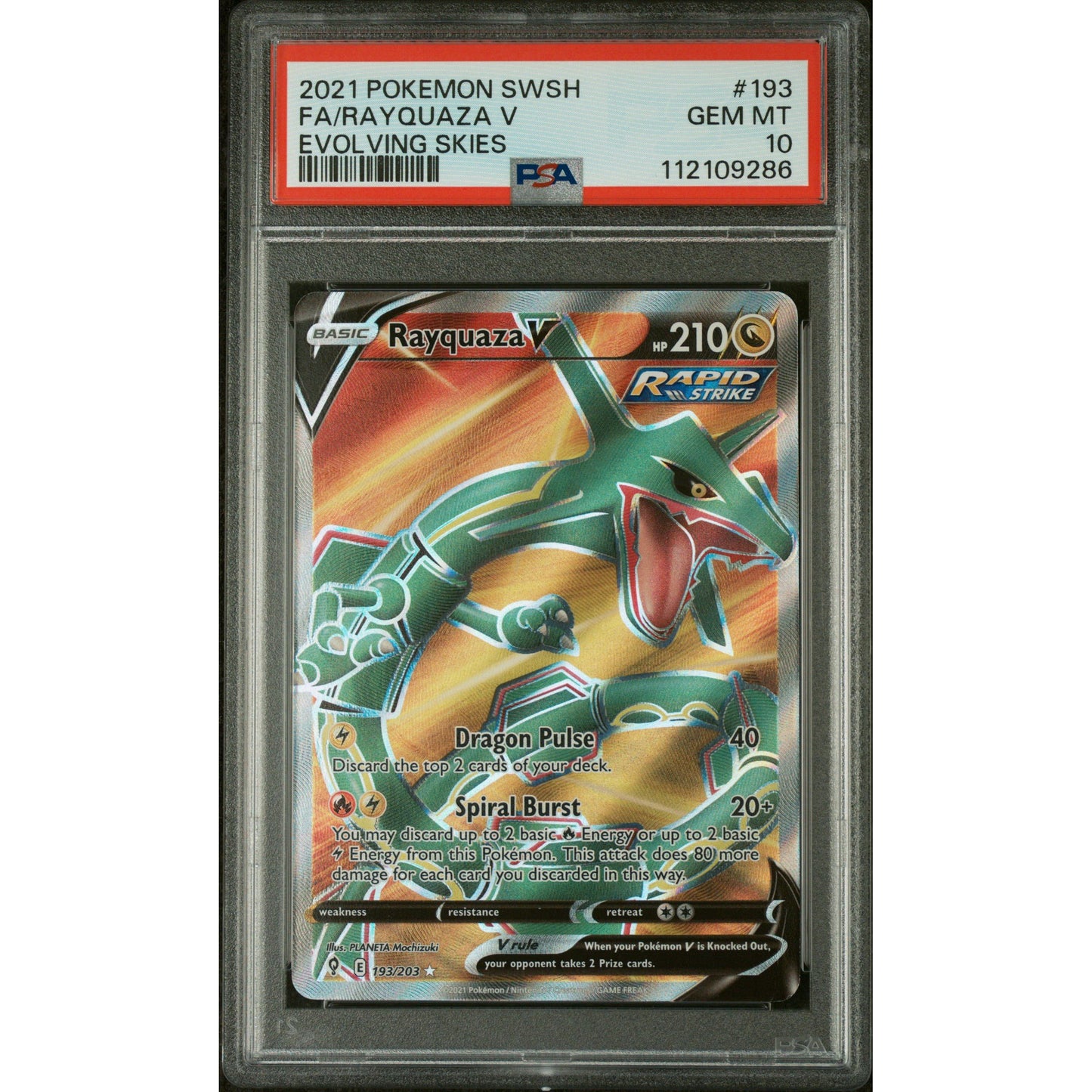 2021 Pokemon Sword and Shield Rayquaza - PSA 10