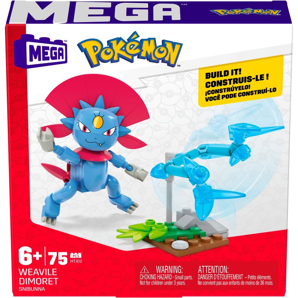 The MEGA Pokémon Weavile Dimoret 75 Piece Building Set (Model HTJ02)