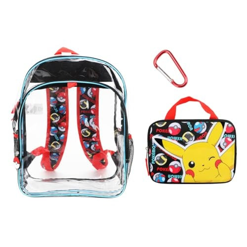 Pokémon Pikachu 3-Piece 16 Backpack Set with Padded Utility Case & Carabiner