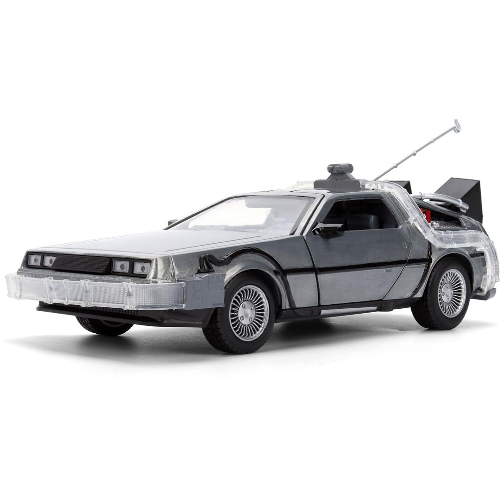 Jada Toys Back to the Future 40th Anniversary - DeLorean Time Machine 1:24 Scale Die-Cast with Lights