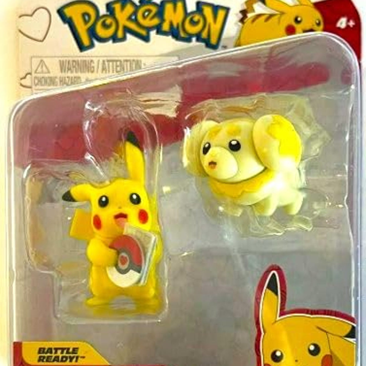 Pokemon Battle Ready Action Figures Pikachu and Fidough Valentine's Day 2-Pack