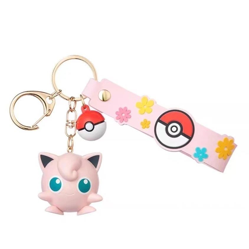 Jigglypuff Funism Pokémon Keychain Figure Poke Ball Charm Strap