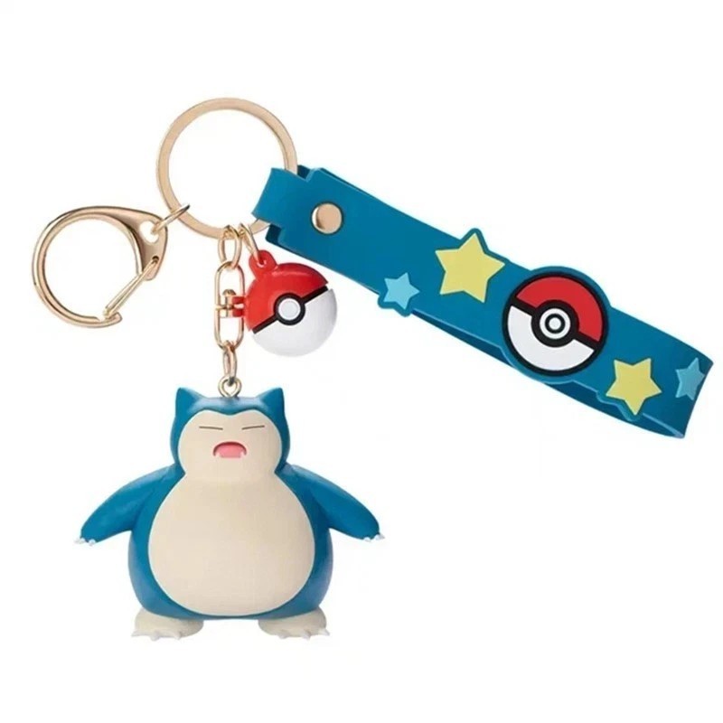 Snorlax Funism Pokémon Keychain Figure Poke Ball Charm Strap