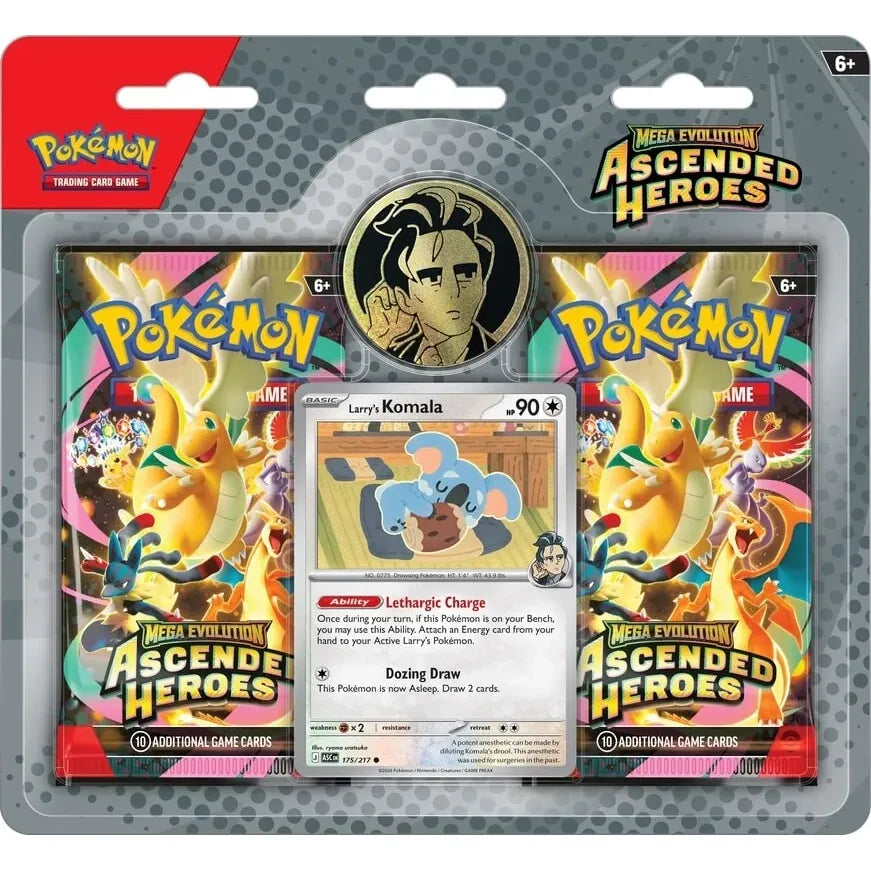 Pokémon TCG: Mega Evolution—Ascended Heroes Larry Promo 2-Pack Blister – IT'S TIME! Sports Cards, TCG and eSports
