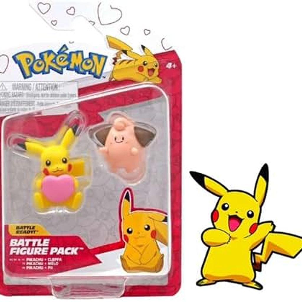 Jazwares Pokemon Battle Figure Pikachu & Cleffa Holiday 2-Pack