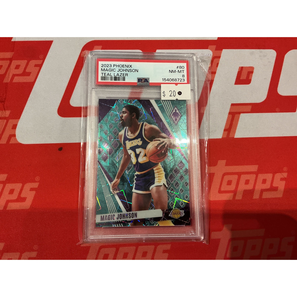 2023 Phoenix Magic Johnson teal lazer PSA 8