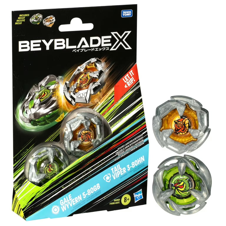 Beyblade X: Gale Wyvern 5-80GB & Tail Viper 3-80HN Dual Pack Set