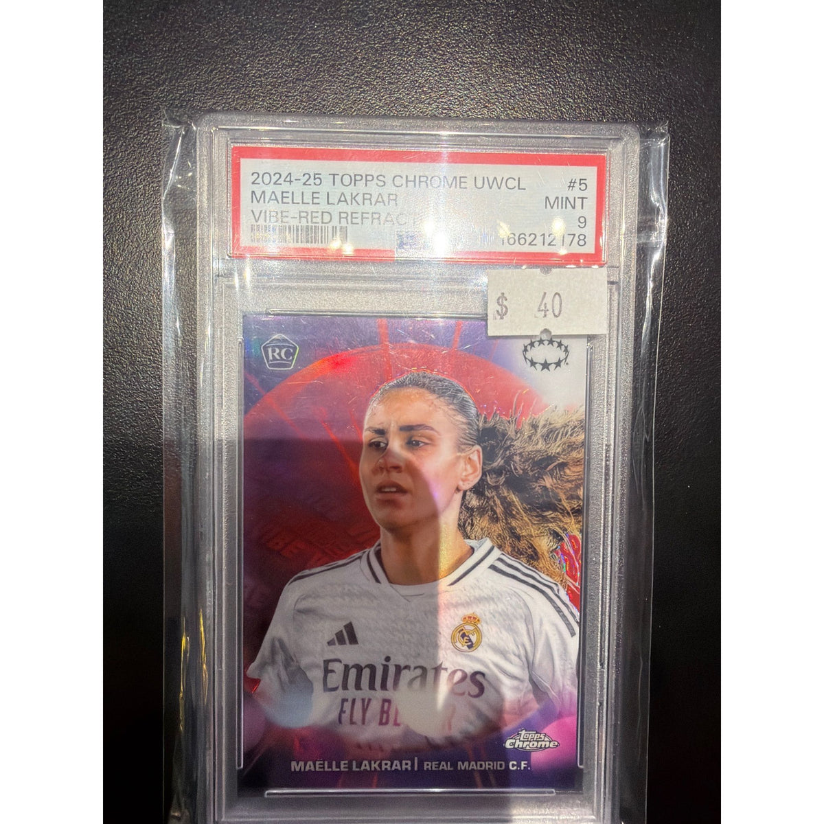 2024 Topps Chrome UWCL Maelle Lakrar #5 PSA 9