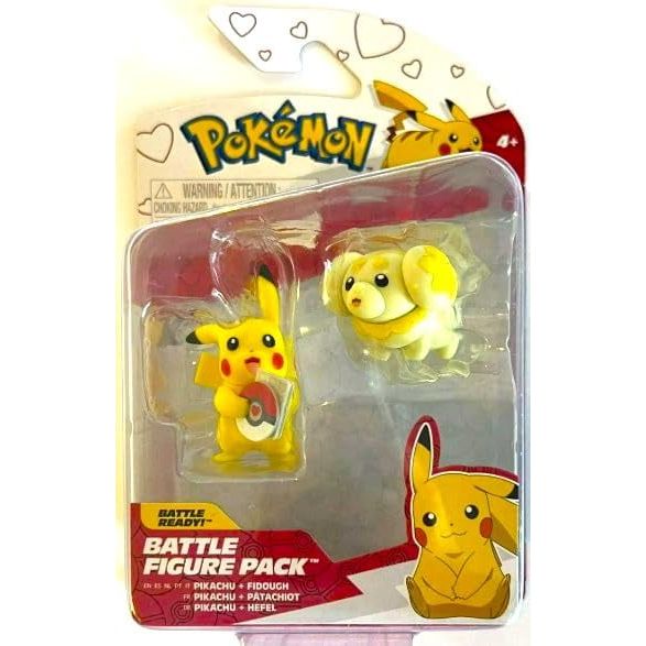 Pokemon Battle Ready Action Figures Pikachu and Fidough Valentine's Day 2-Pack