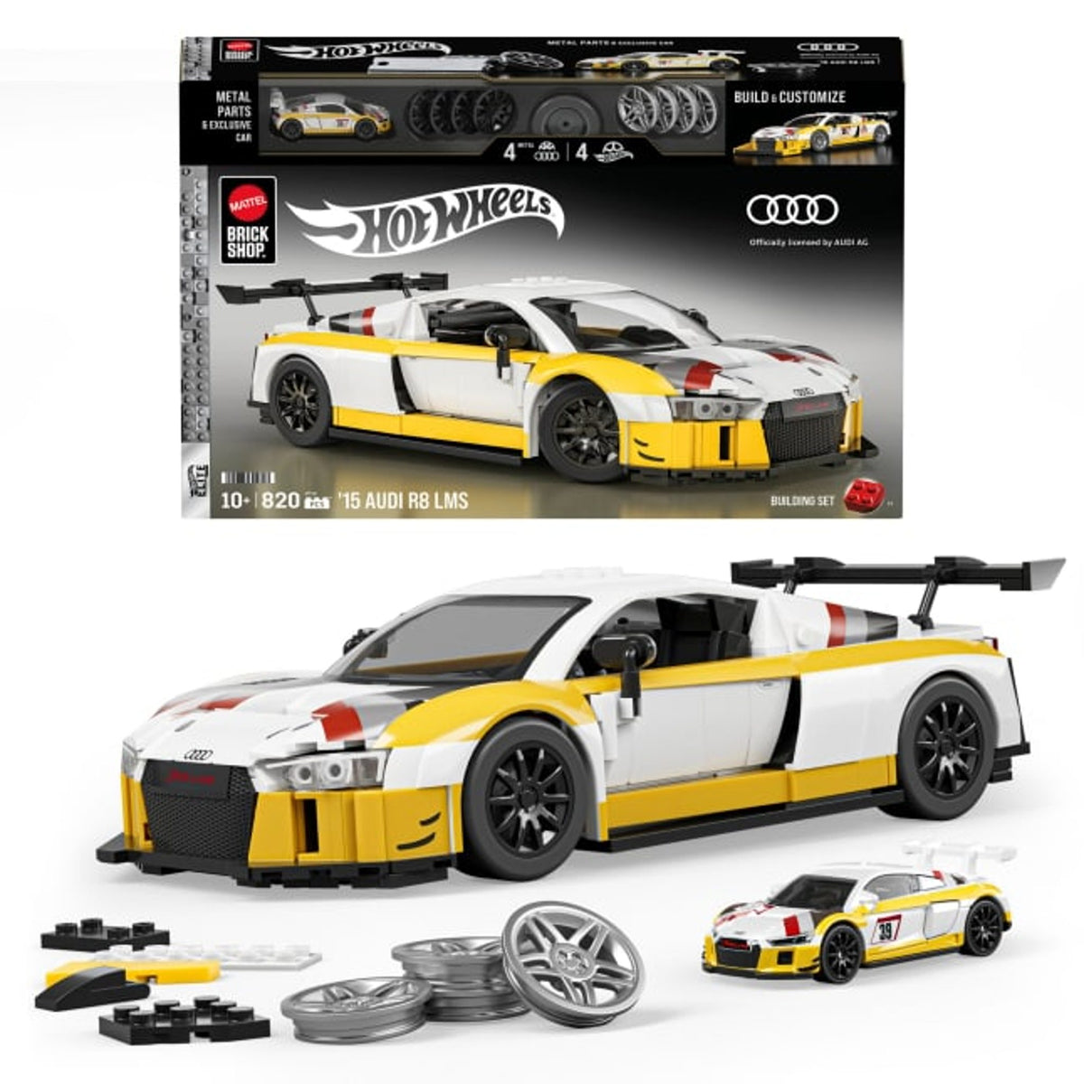 Hot Wheels Mattel Brick Shop Elite Audi R8 LMS