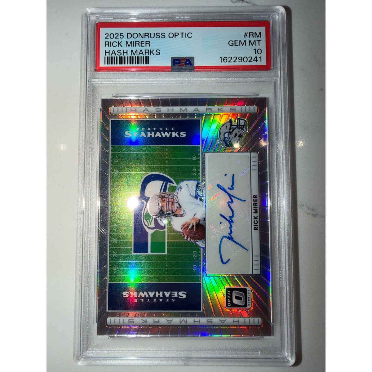 2025 Donruss Optic Hash Marks Rick Mirer PSA 10
