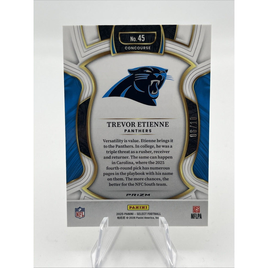 2025 Panini Select - Concourse Trevor Etienne #45 Gold Prizm /10 (RC)