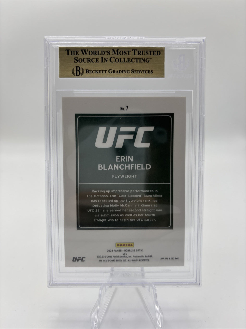 2023 Donruss Optic UFC Erin Blanchfield Downtown! BGS 9.5