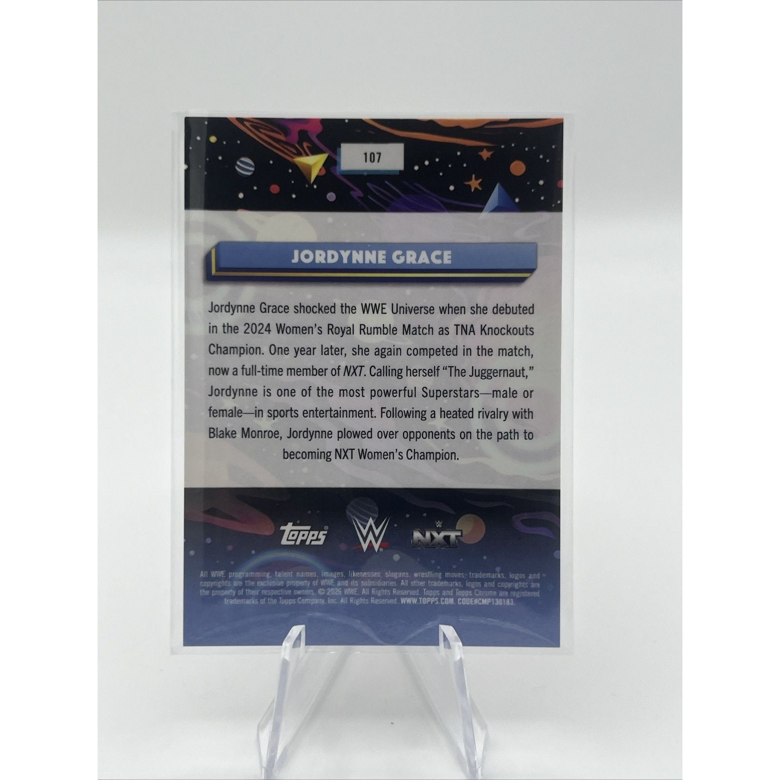2026 Topps Cosmic Chrome Jordynne Grace Orange Galactic /25