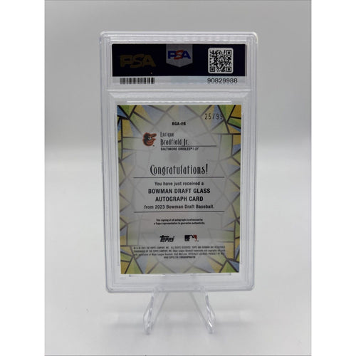 2023 Bowman Draft - Bowman Glass Autographs Enrique Bradfield #BGA-EB /99 PSA 10