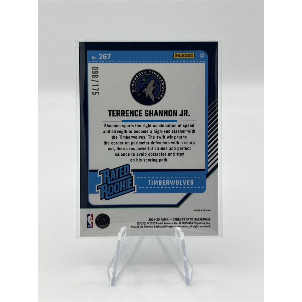 2024 Panini Donruss Optic Terrence Shannon Jr. #267 /175 Blue Hyper Prizm