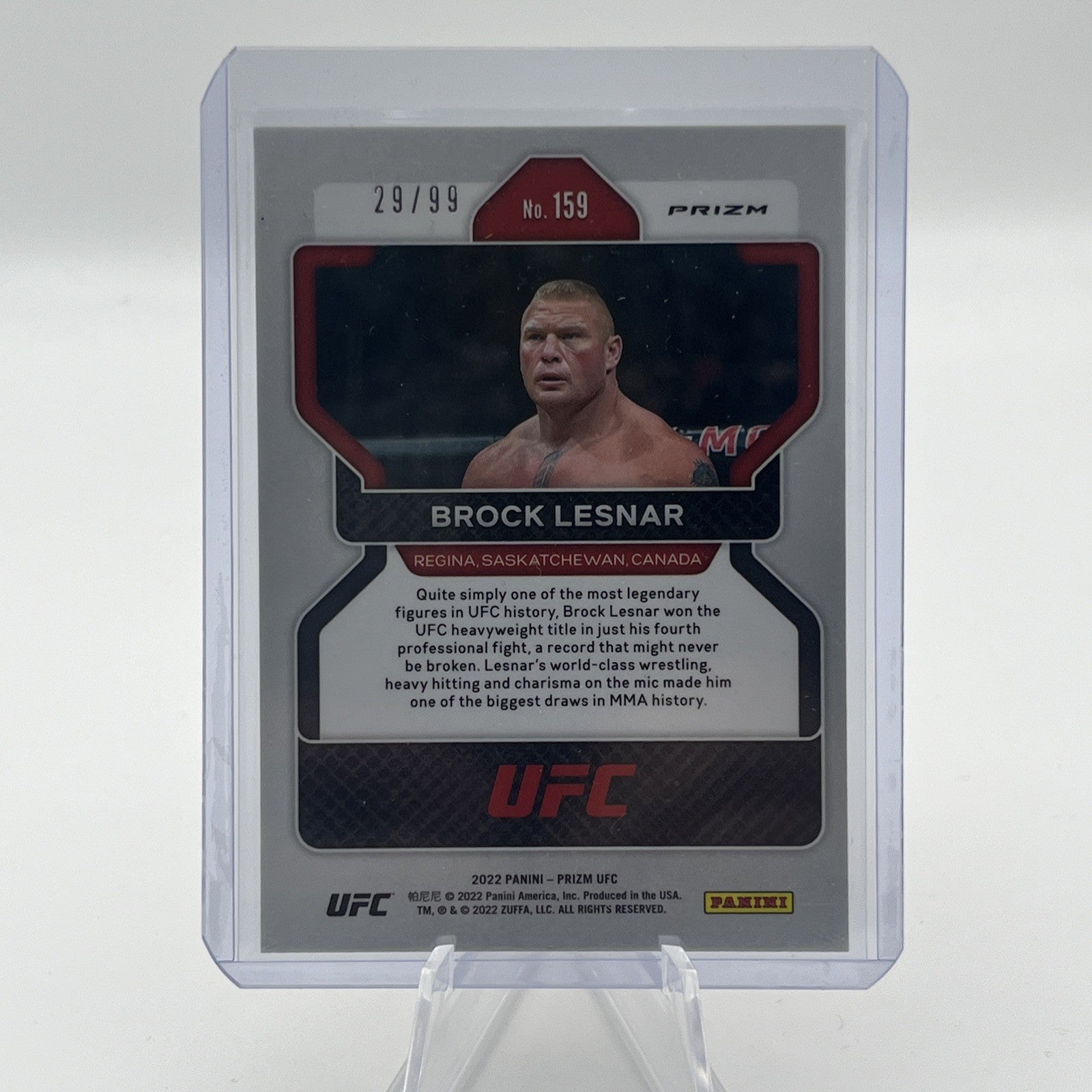2021 UFC Panini PRIZM - Brock Lesnar Orange Parallel Refractor /99