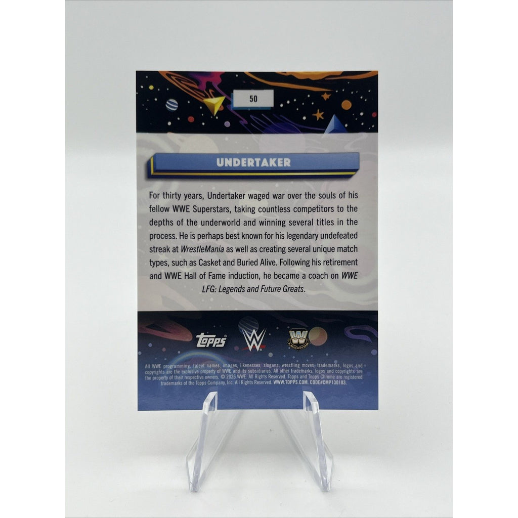 Undertaker 2026 Topps Chrome Cosmic WWE Wrestling Gold /50 Interstellar #50