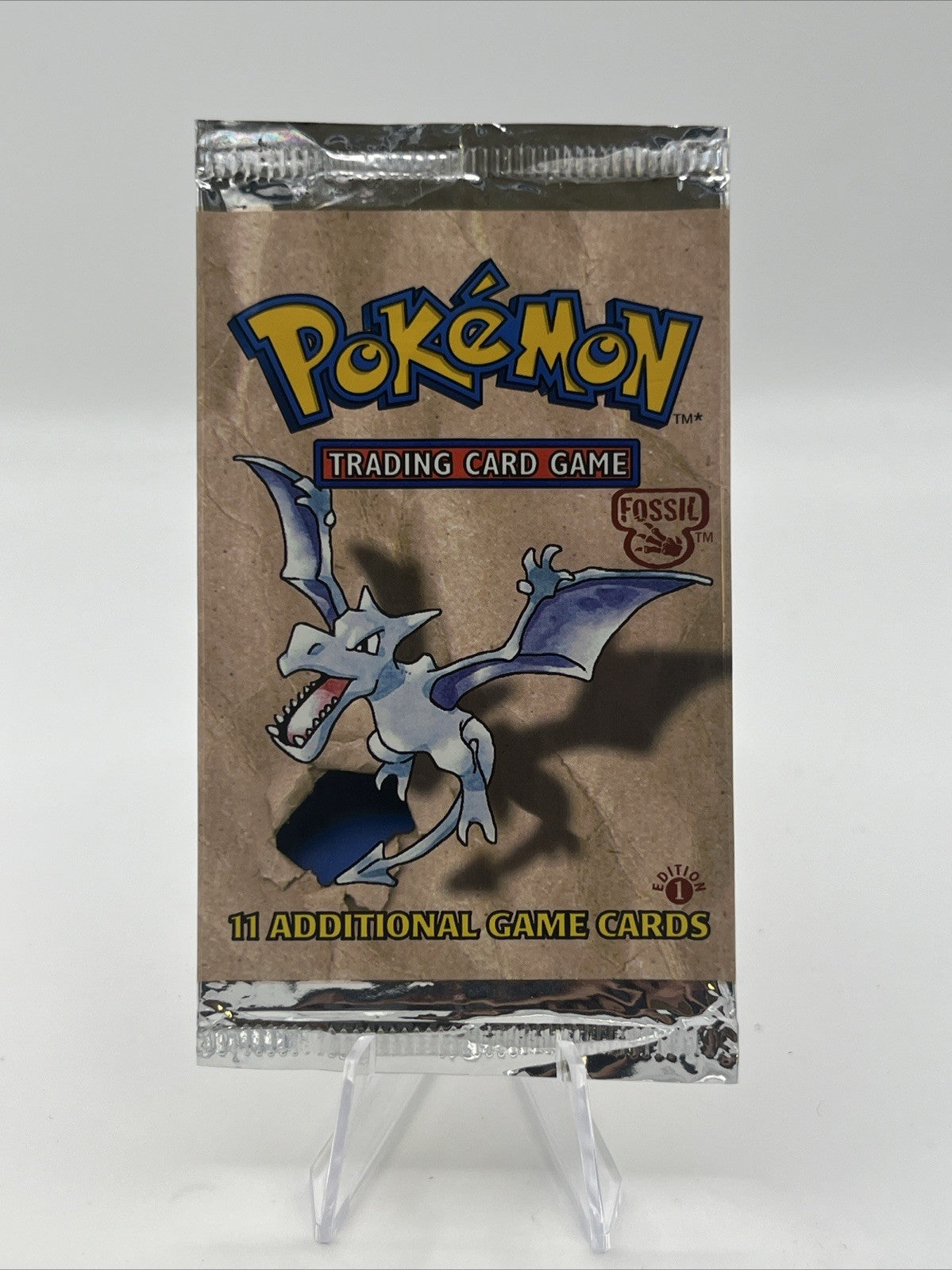 1999 Pokemon Fossil EMPTY WRAPPER NO CARDS Aerodactyl Pack Artwork 1st EDITION