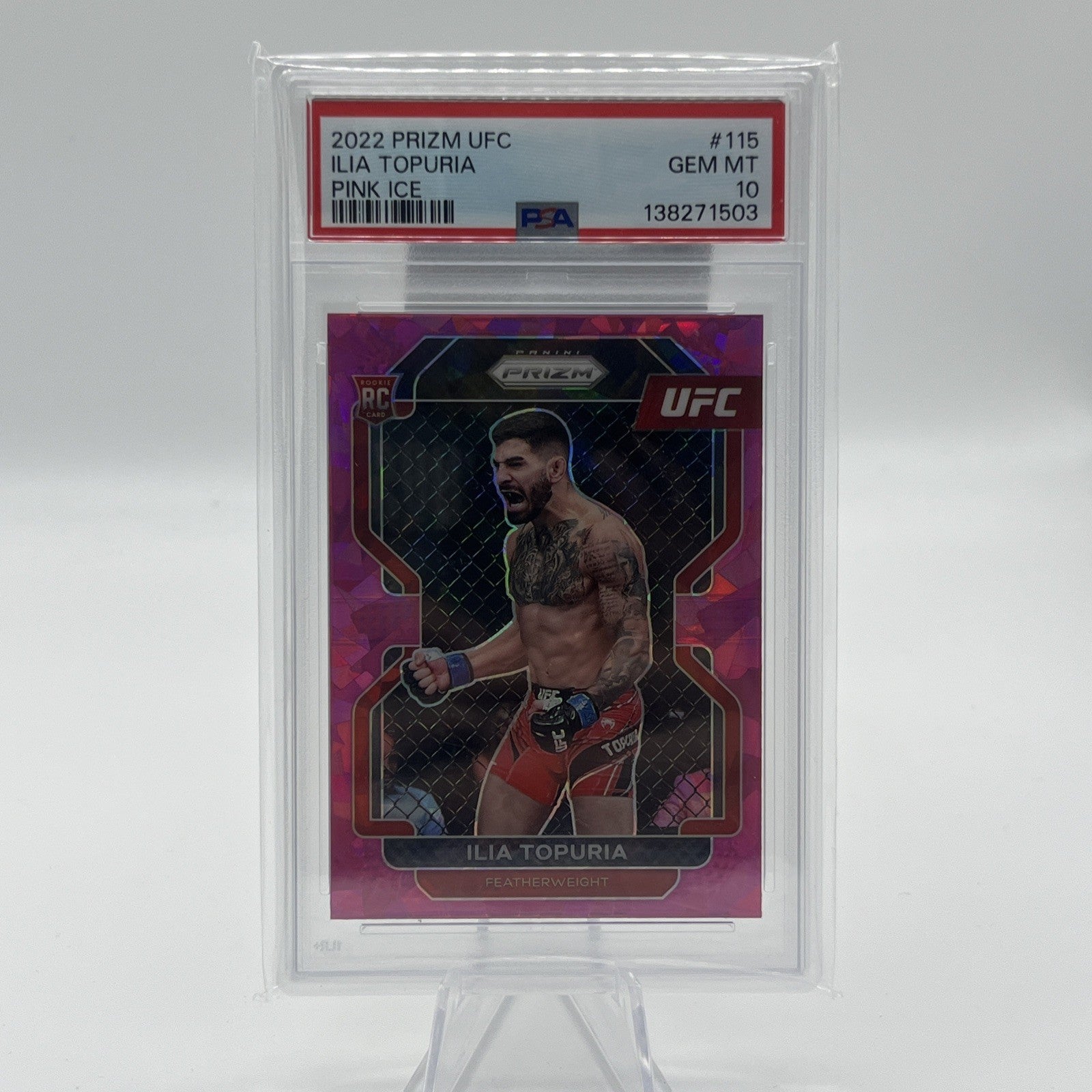2022 PANINI PRIZM UFC PINK ICE #115 ILIA TOPURIA PSA 10