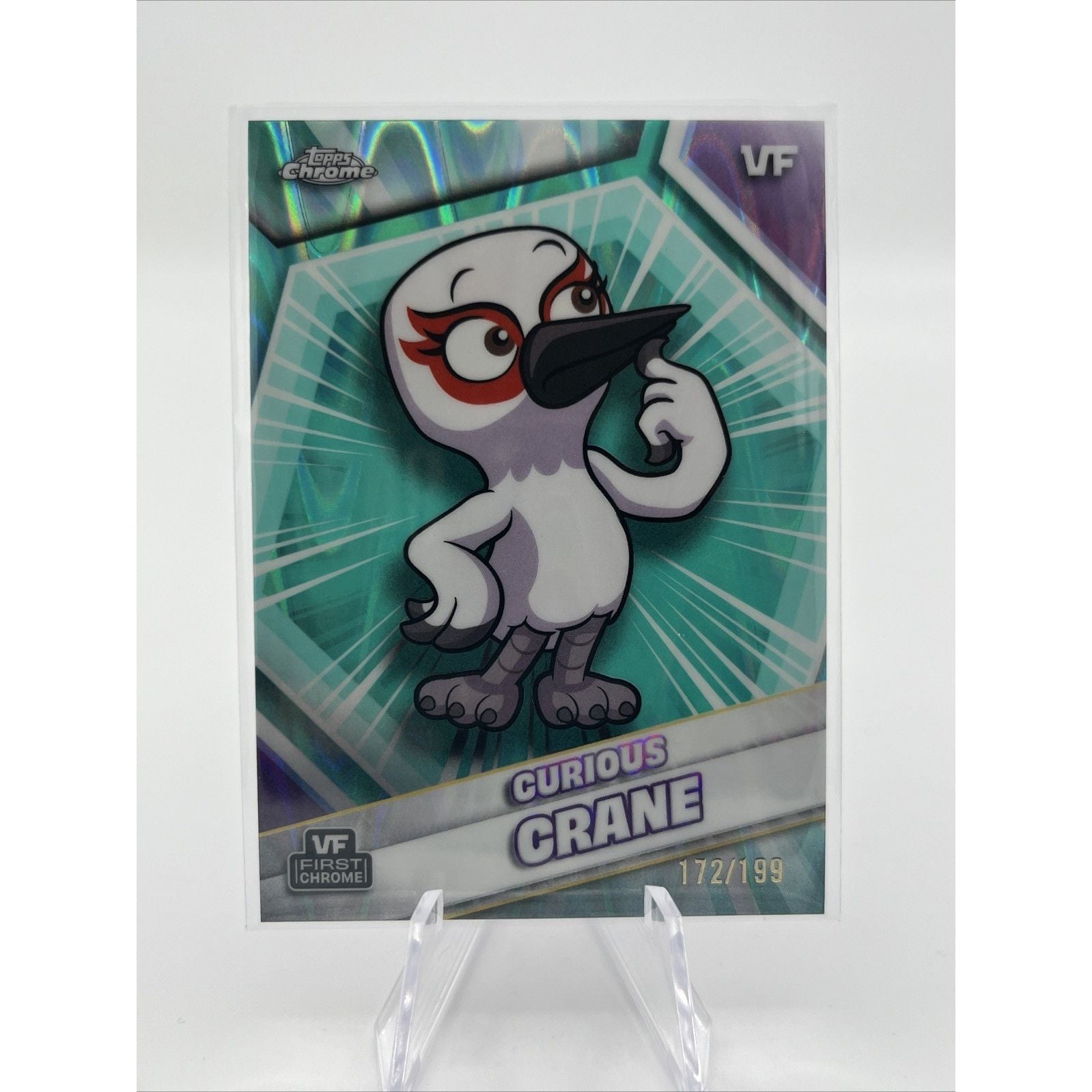 2026 Topps Chrome Vee Friends Curious Crane First #61 Aqua Raywave/199 PI08