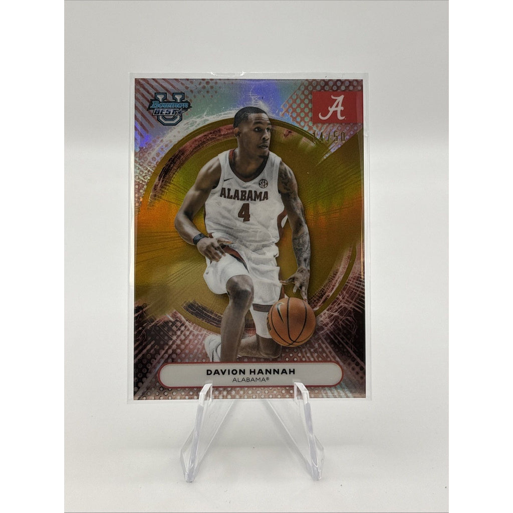 Davion Hannah 2025-26 Bowman's Best Prospects Gold Refractor #/50
