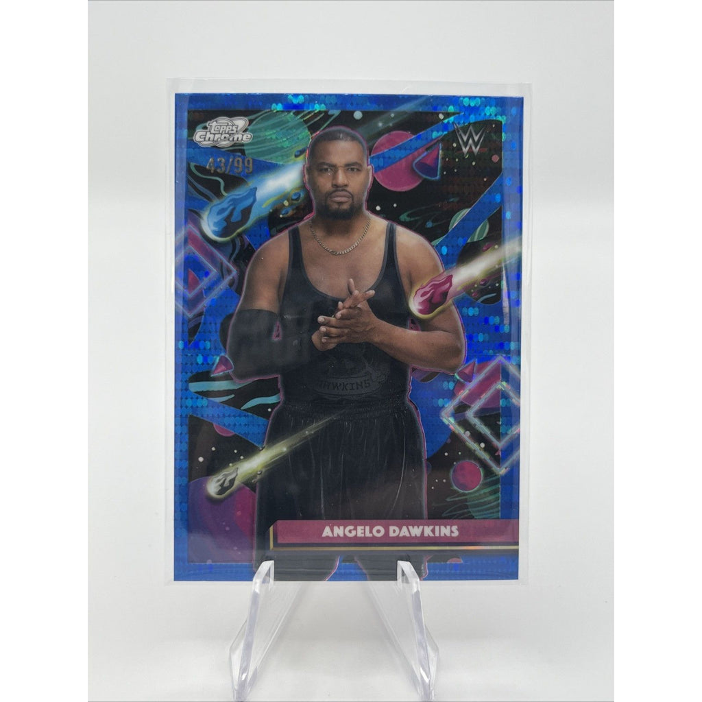 Angelo Dawkins 2026 Topps Chrome Cosmic WWE Wrestling Card #179 BLUE MOON /99