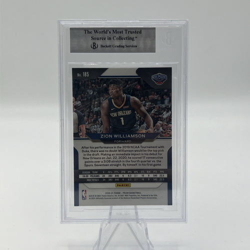 2020-21 Panini Prizm Zion Williamson Beckett 9