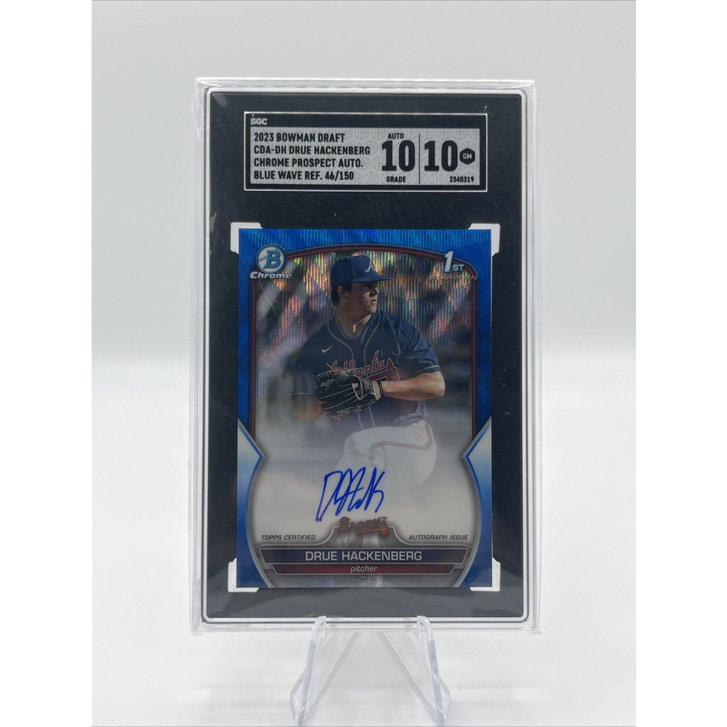 2023 Bowman Chrome 1st Blue Wave Refractor Drue Hackenberg Auto /150 SCG 10/10