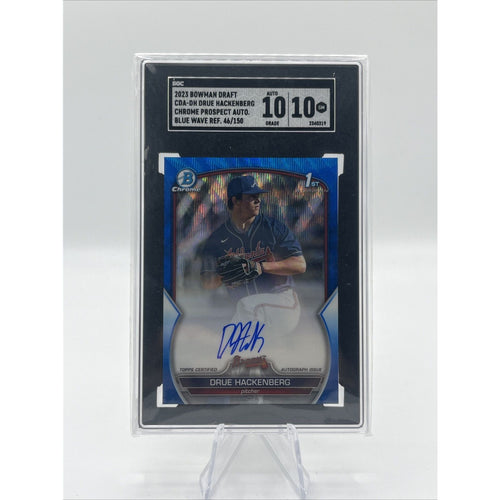 2023 Bowman Chrome 1st Blue Wave Refractor Drue Hackenberg Auto /150 SCG 10/10