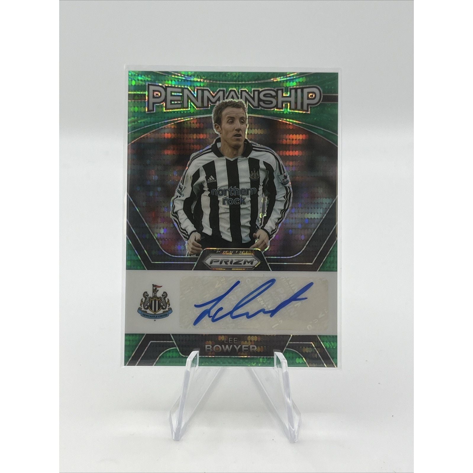 Lee Bowyer 2023-24 Panini Prizm Premier League Green Pulsar Penmanship Auto