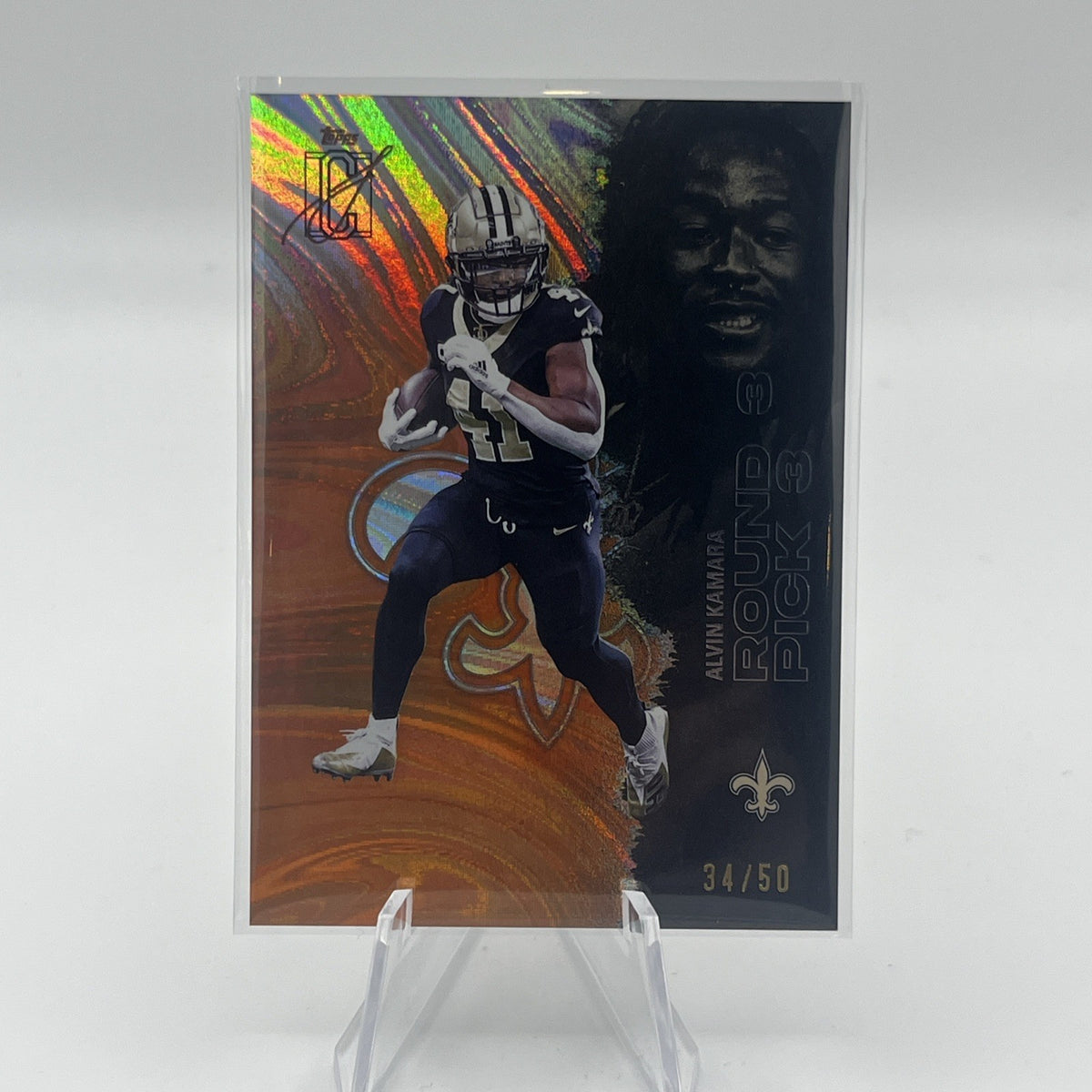 2025 Topps Signature Class Alvin Kamara Saints Orange Lava Foil #/50