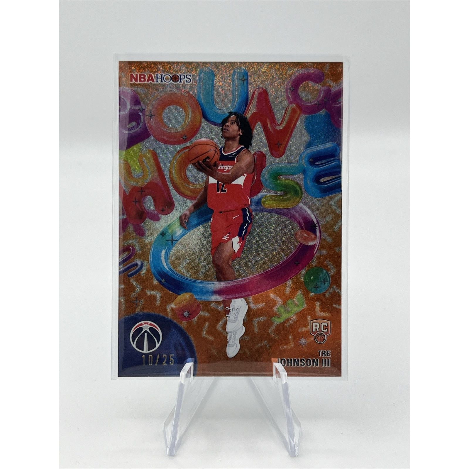 2025-26 NBA Hoops Tre Johnson III Bounce House #BH-21 Pixel Burst Orange /25 RC