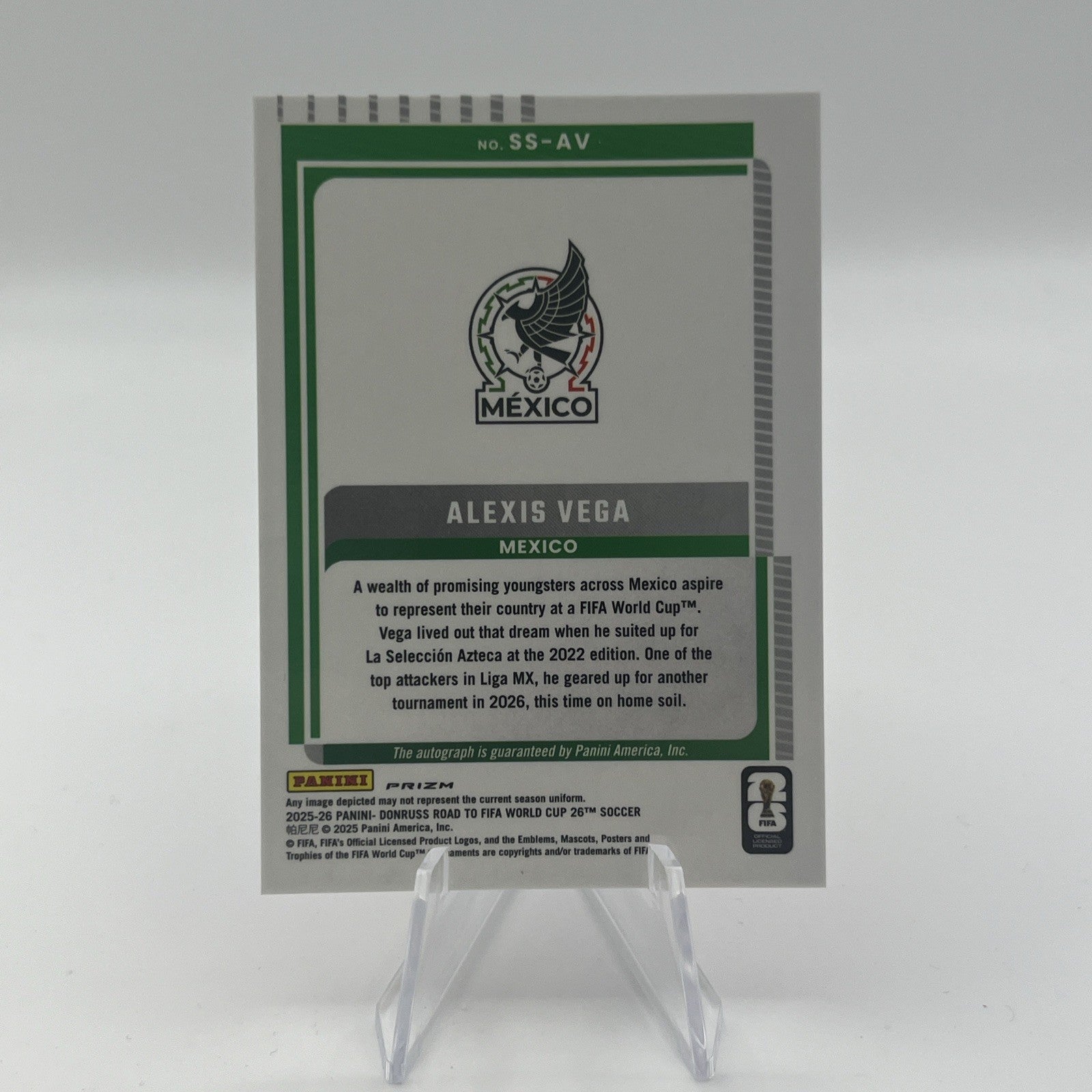 2025-26 Donruss Road To FIFA World Cup Alexis Vega Pink Velocity Auto SP