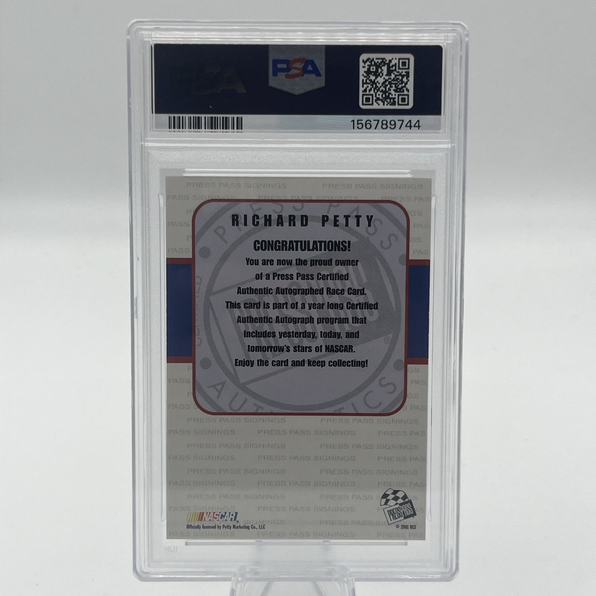 2001 Press Pass Premium Signings Richard Petty PSA 9 ‼️LOW POP‼️