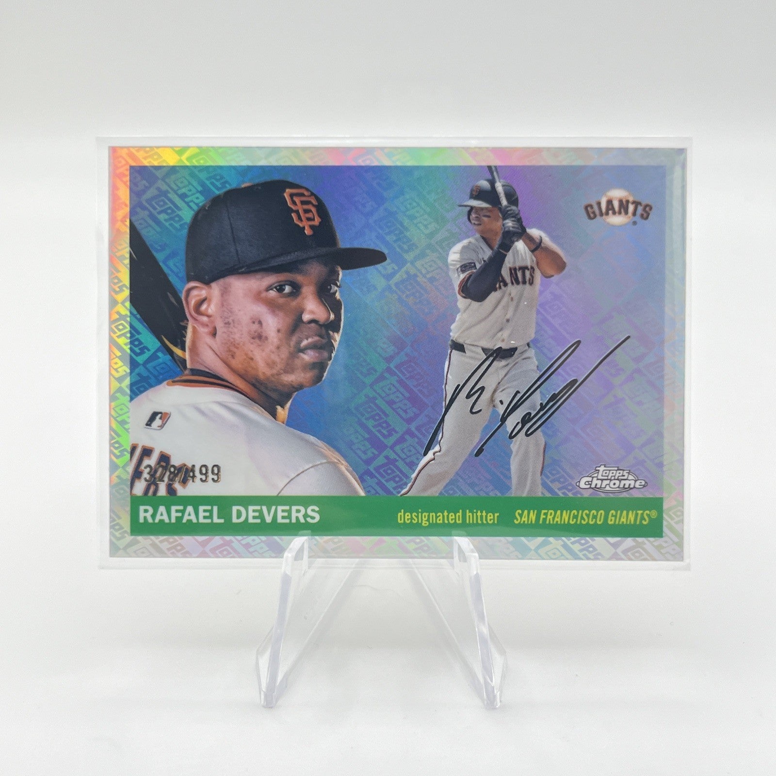 2025 Topps Chrome Platinum Rafael Devers #83 Topps Logo Refractor /499