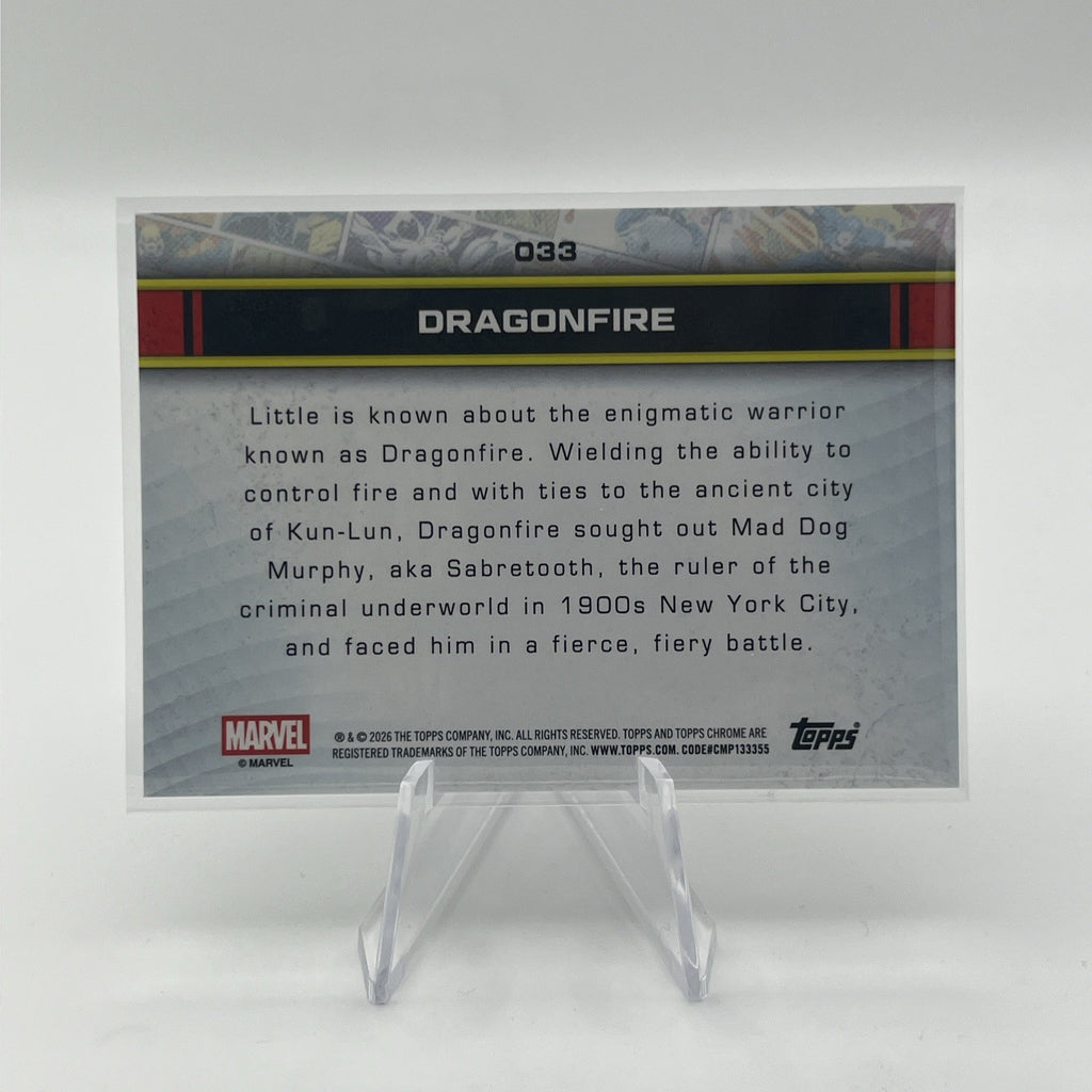2026 Topps Chrome Marvel Dragonfire 1st Appearance Spider-Web Refractor #/399
