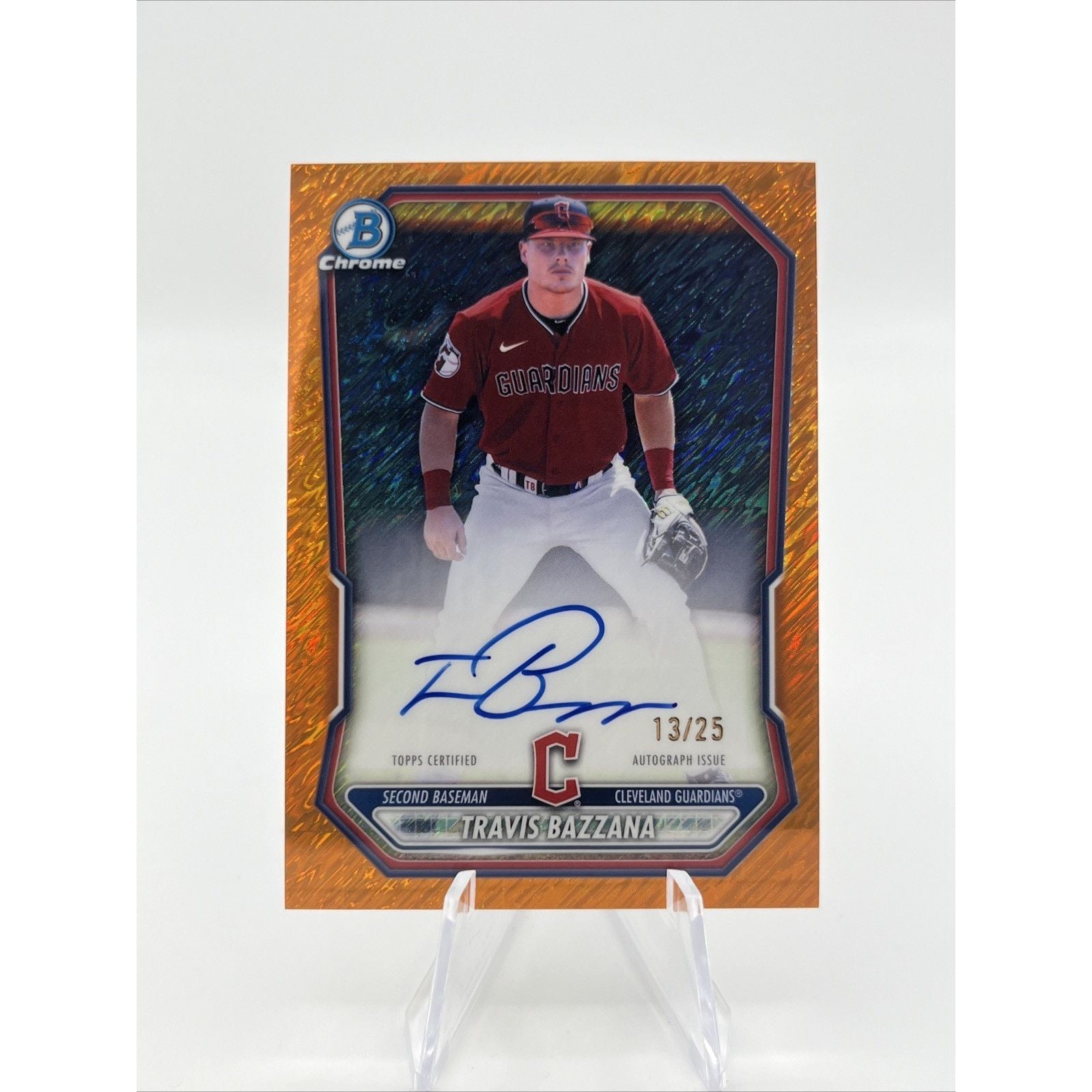 2026 Bowman Chrome Travis Bazzana Orange Shimmer AUTO /25 Guardians