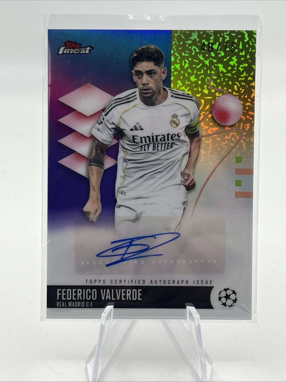 2025/26 Topps Finest 25-26 UEFA Purple Refractor FEDERICO VALVERDE Auto /75