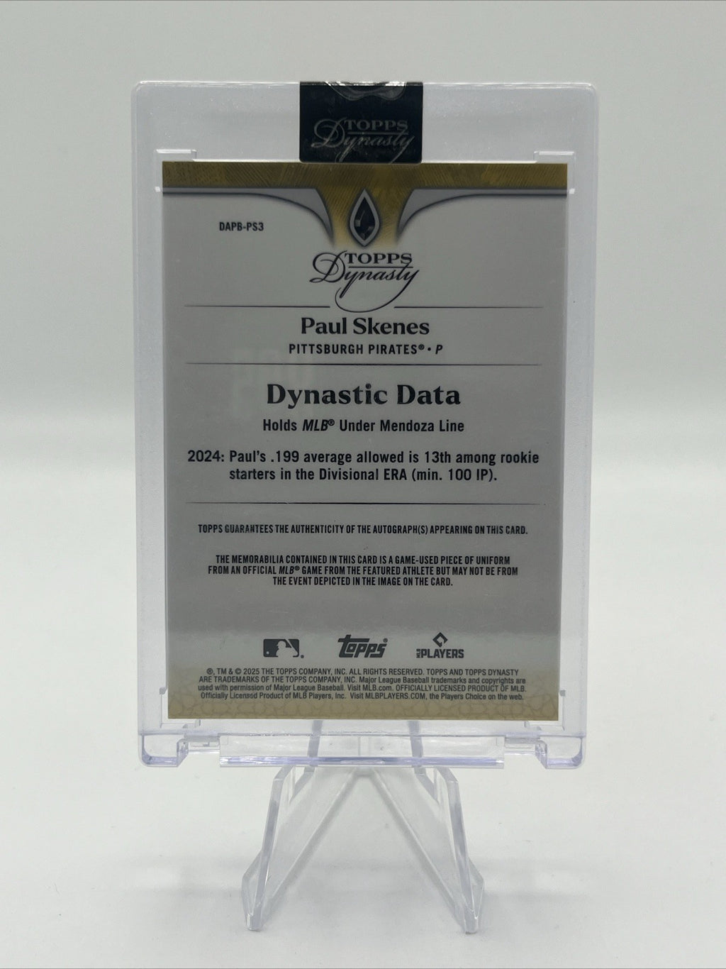 2025 Topps Dynasty Paul Skenes Auto #/10  DAPB-PS3