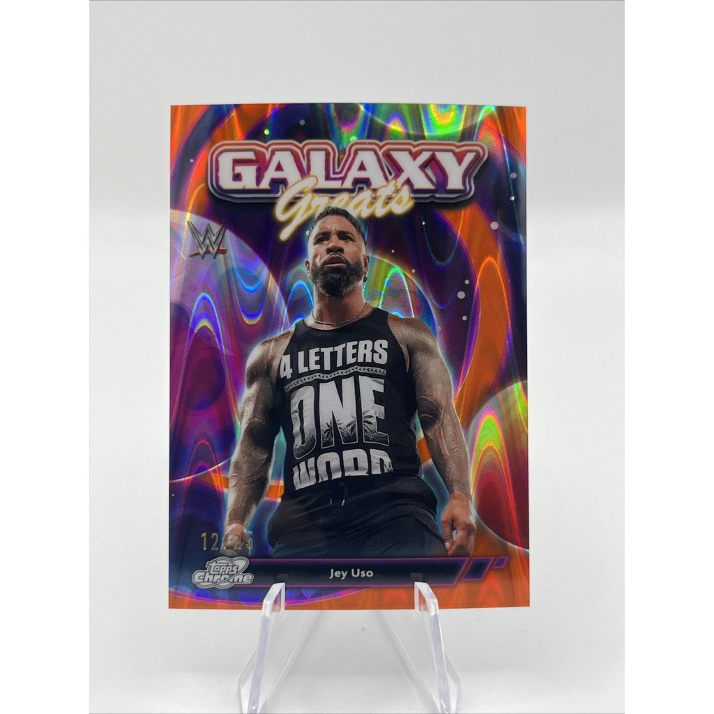 2026 Topps Chrome Cosmic WWE JEY USO #GG-13 GALAXY GREATS ORANGE REFRACTOR #/25