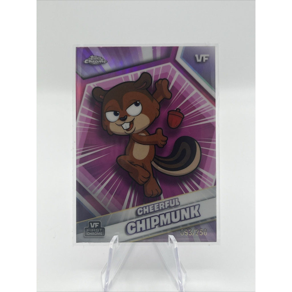 2026 Topps Chrome Veefriends Cheerful Chipmunk #46 Pink Refractor #/250