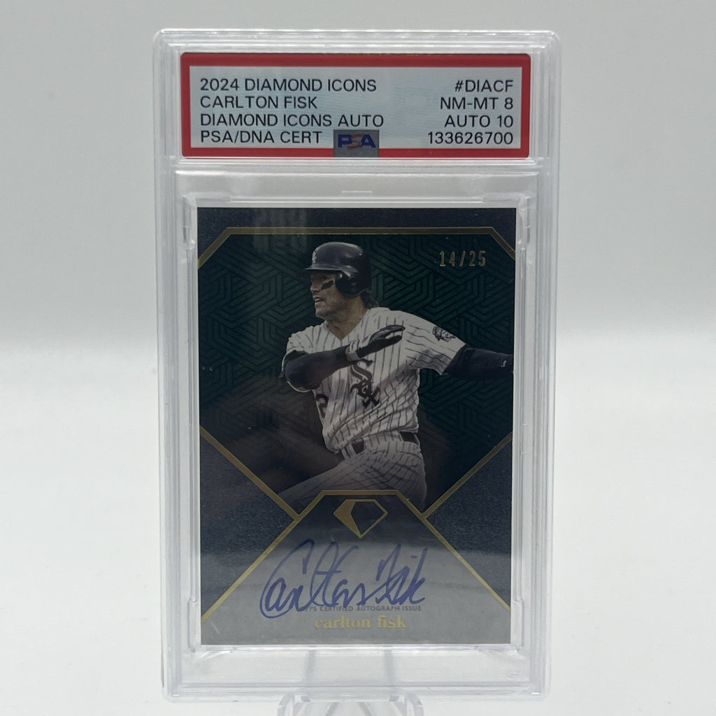 2024 Diamond Icons Carlton Fisk Auto #/25 PSA 8/10