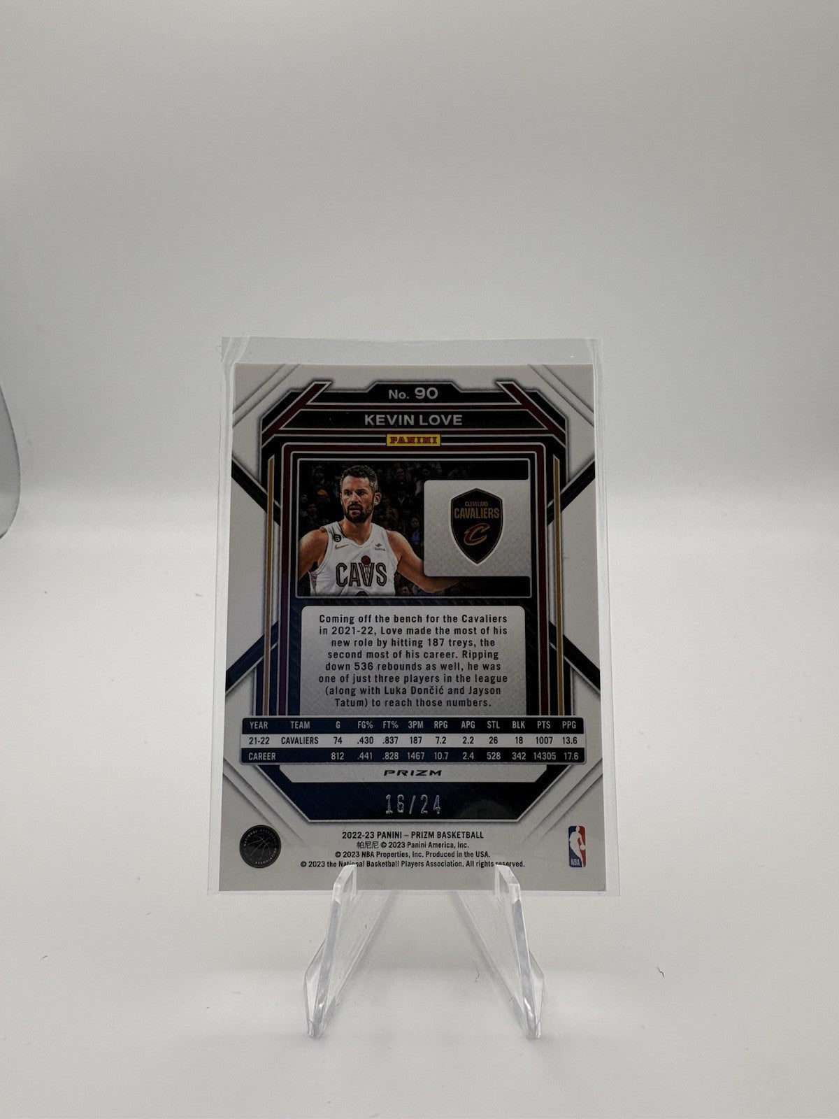 2022-23 Panini Prizm - Kevin Love #90 Gold Sparkle Prizm /24
