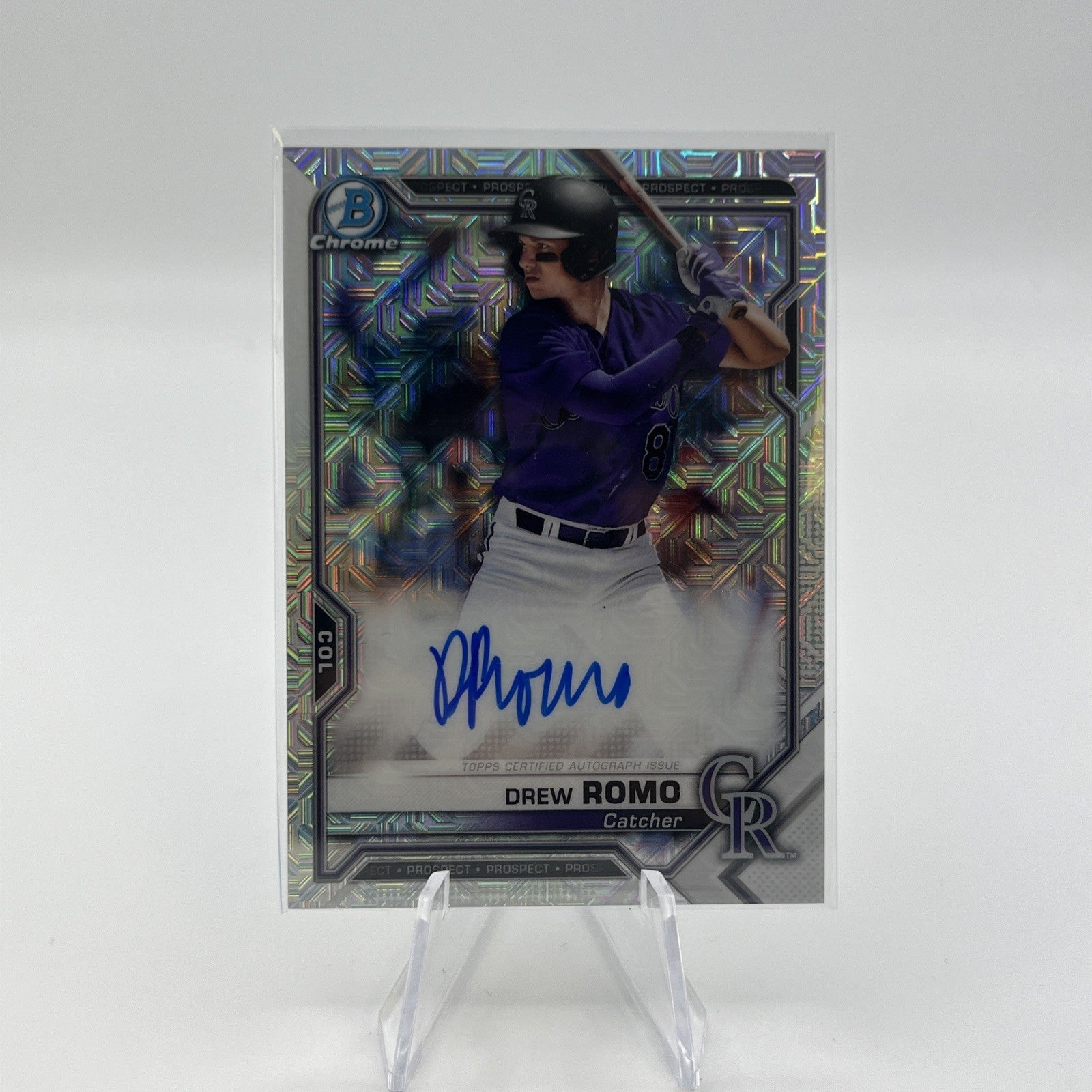 2021 Bowman Chrome - Mega Box Chrome Mojo Autographs Drew Romo #BCMA-DR (AU, RC)