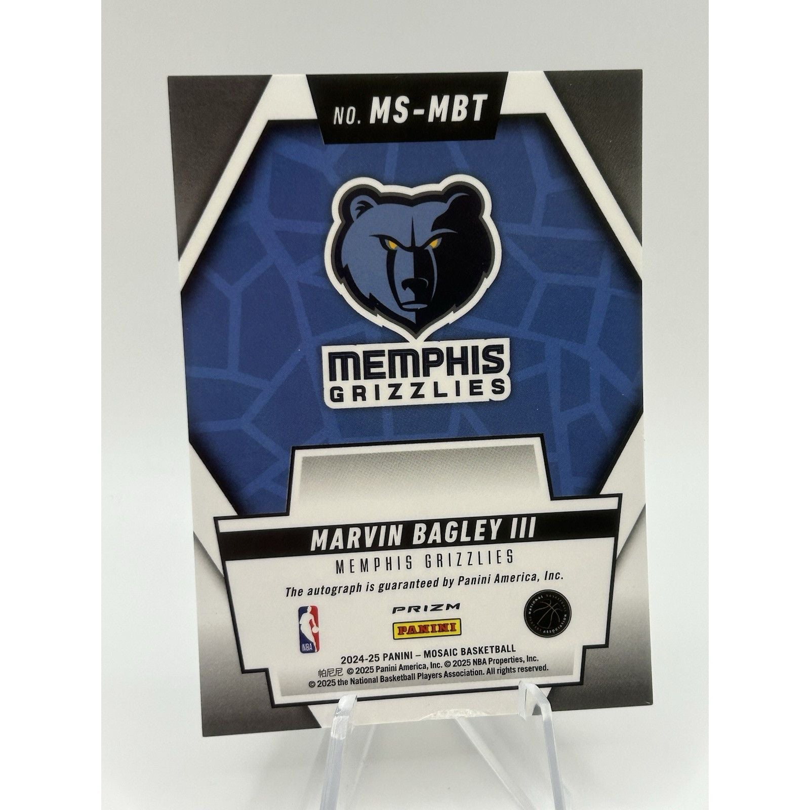 2024-25 Panini Mosaic Marvin Bagley III Scripts Auto #MS-MBT