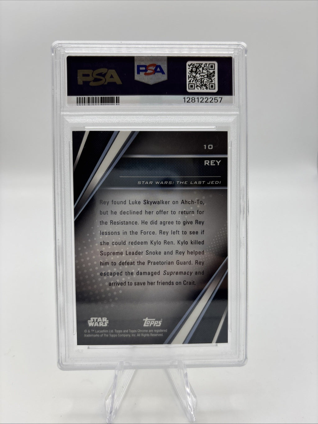 2023 Star Wars Chrome Black - Rey True Orange Refractor PSA 10