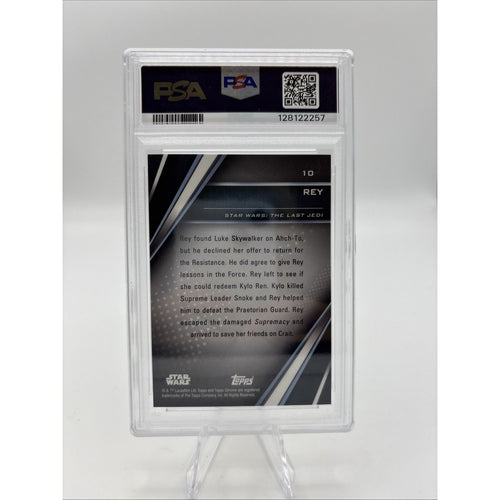 2023 Star Wars Chrome Black - Rey True Orange Refractor PSA 10